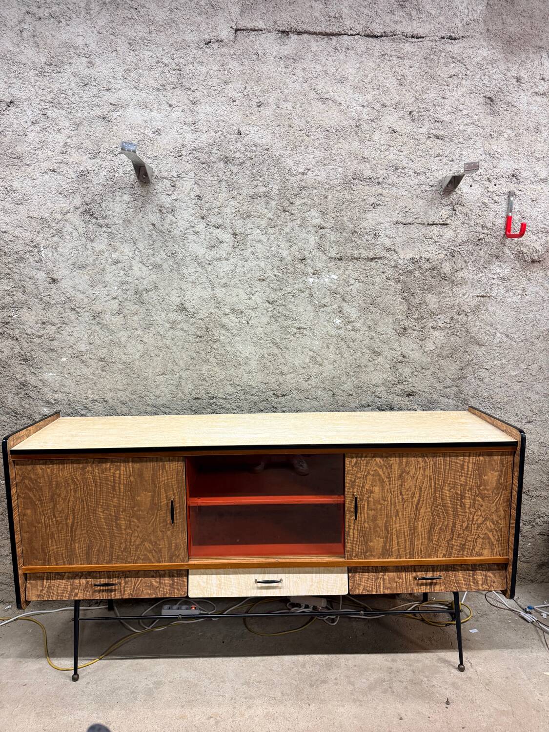 Vintage Formica sideboard from the 1960s/70s, Scandinavian Midcentury modern