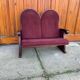 Vintage Art Deco Loveseat with Burgundy Upholstery, 1970
