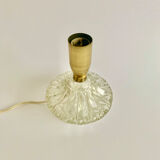 Pied de lampe en verre et laiton, années 1960
