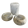 Vintage marble candlestick trio