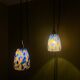 Paire de lampes baladeuses globe pate de verre vintage