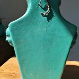 Turquoise glazed terracotta fountain