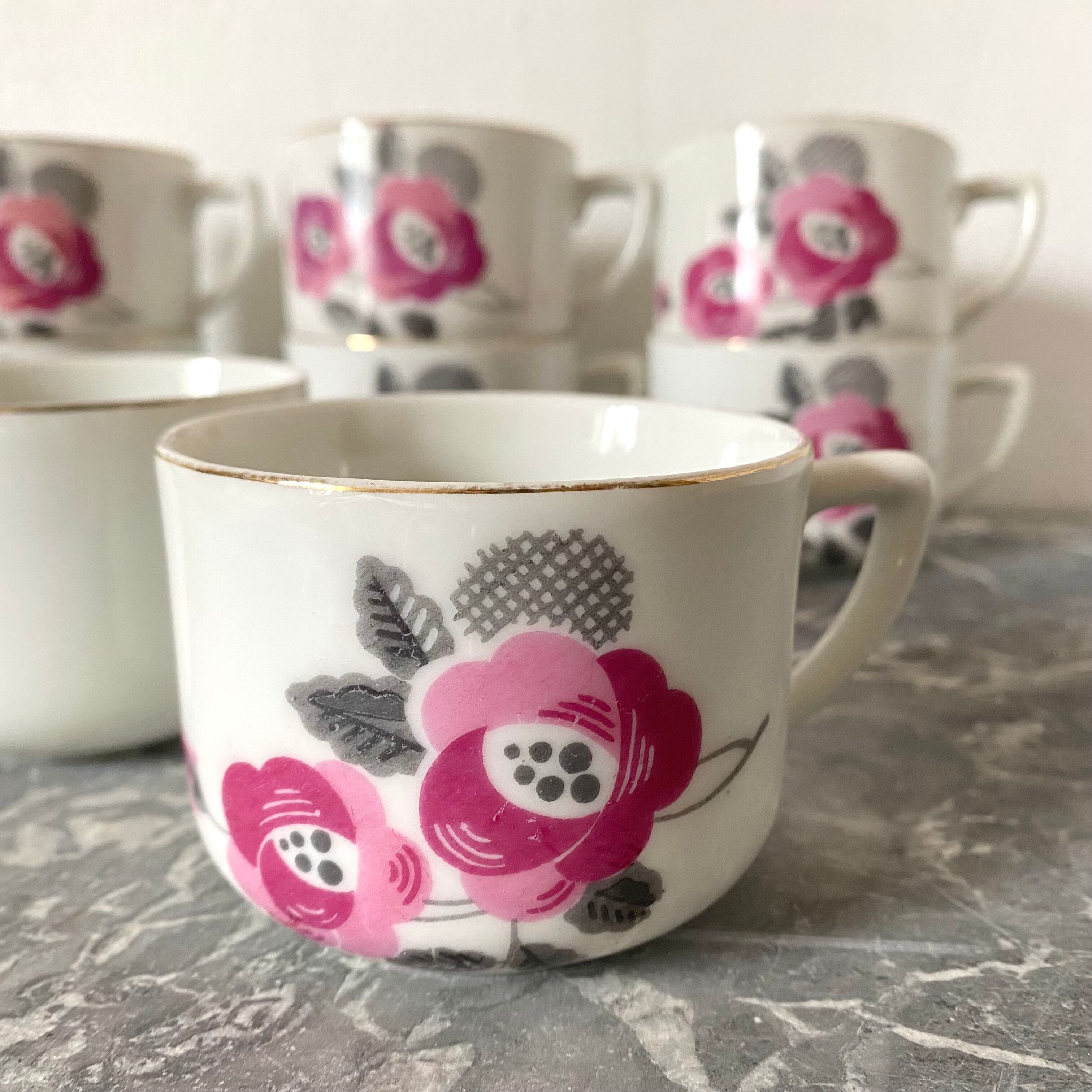 Vintage coffee cups from the 50s and 60s