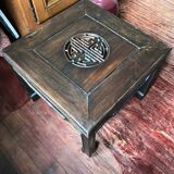Ethnic table with glass top