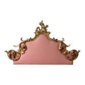 Italian rococo-style headboard in carved gilded wood, 19th century.