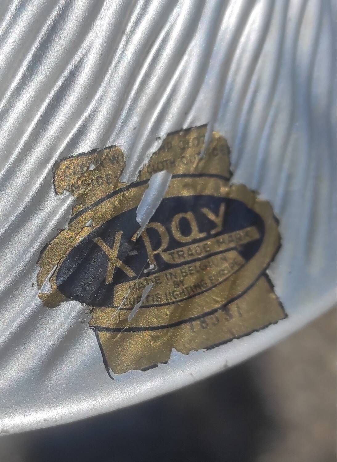 Art deco pendant light in metal, opaline and mercury glass by curtis lighting - 1920s/30s