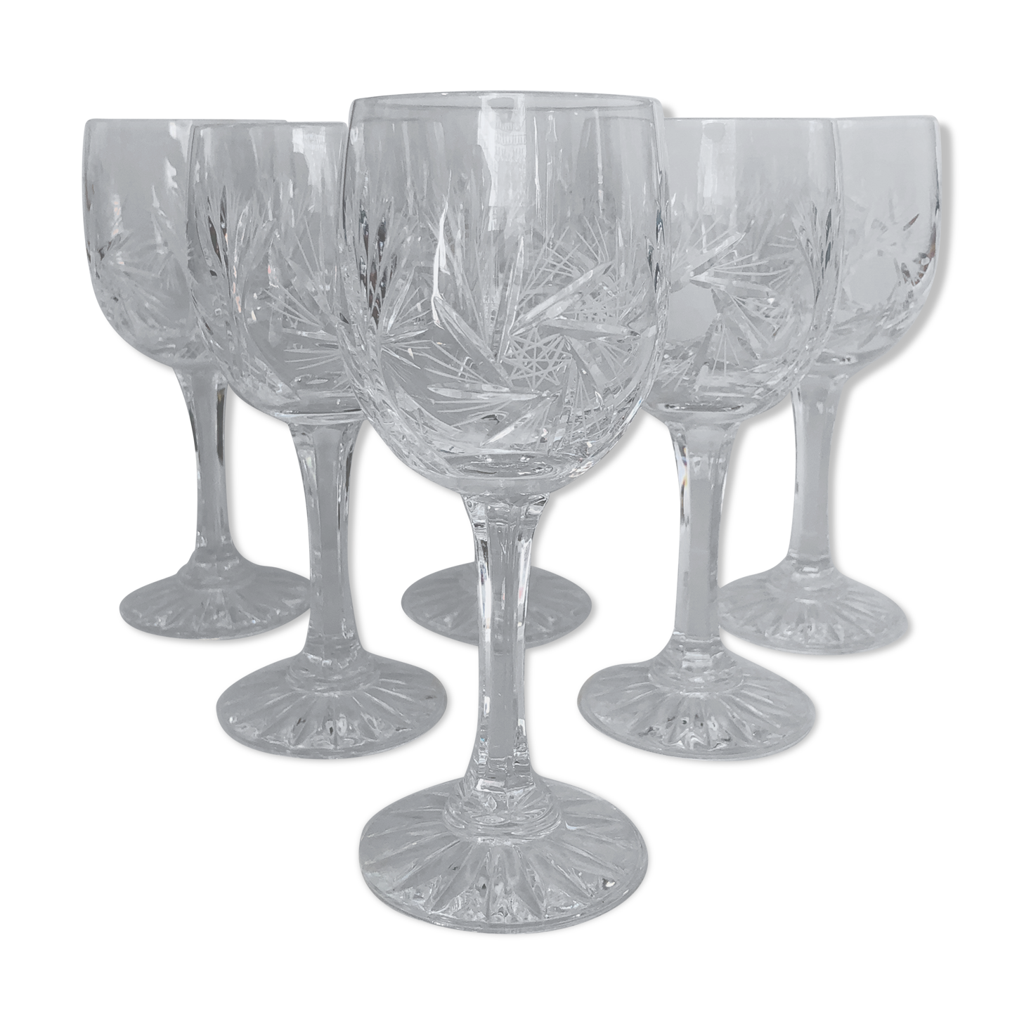 Set of 6 crystal glasses