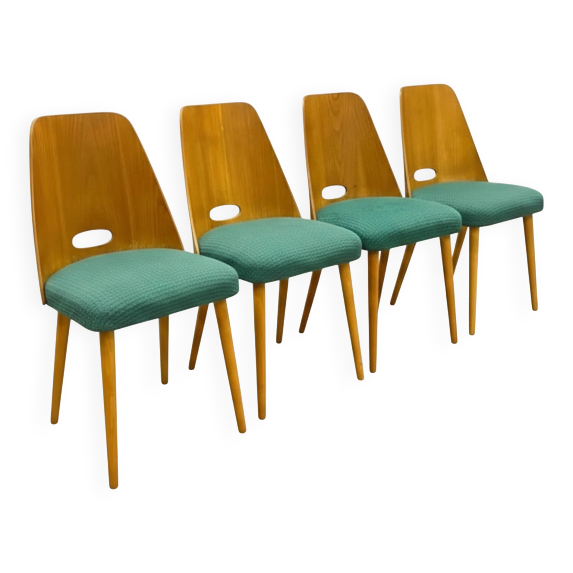 Set of 4 retro chairs, Brussels style, 1964, Czechoslovakia
