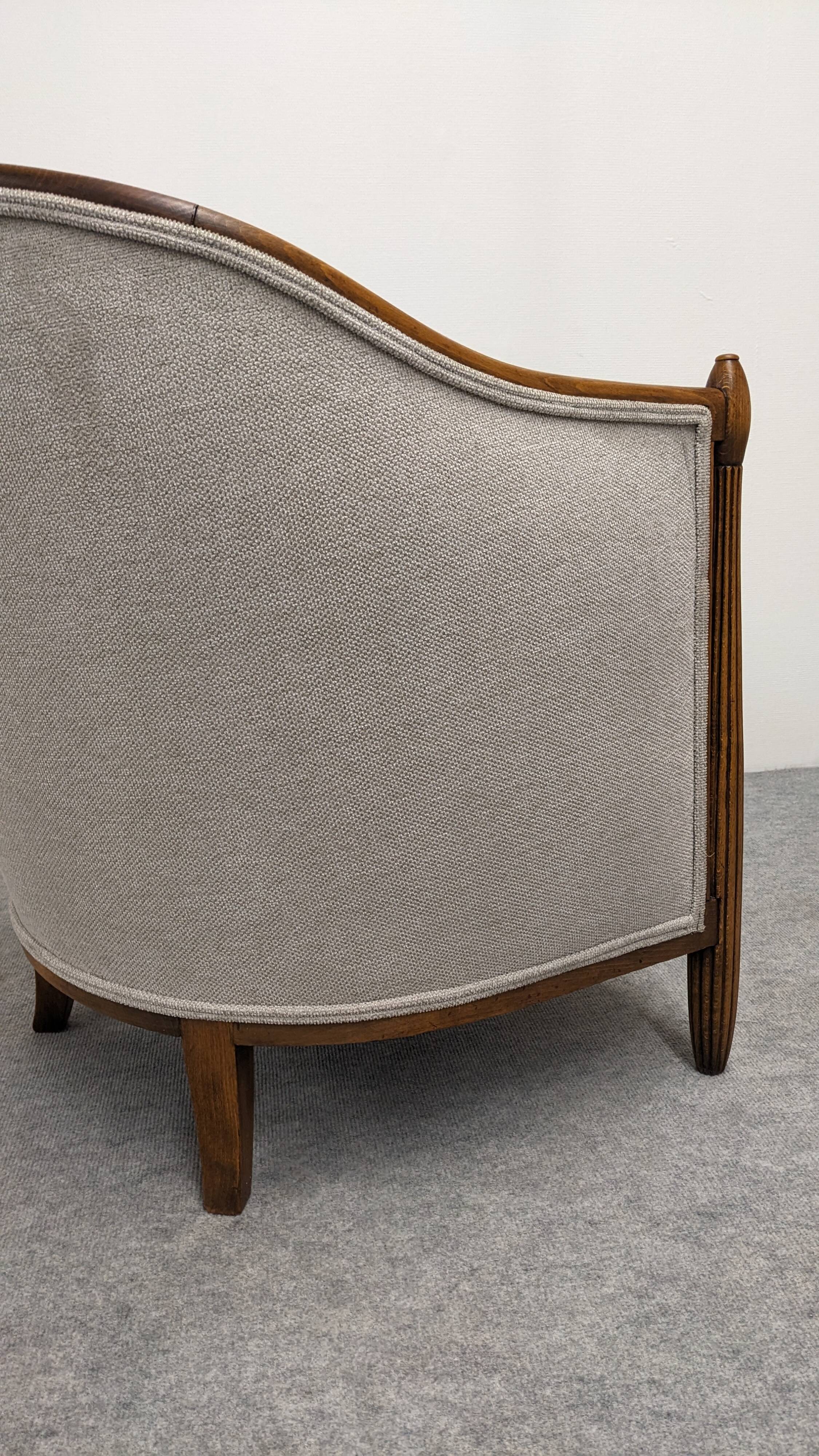 Pair of Art Deco gondola armchairs, France circa 1920