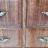 Commode en noyer noir, fabriquée par Dassi, avec plateau en marbre de Carrare, Italie