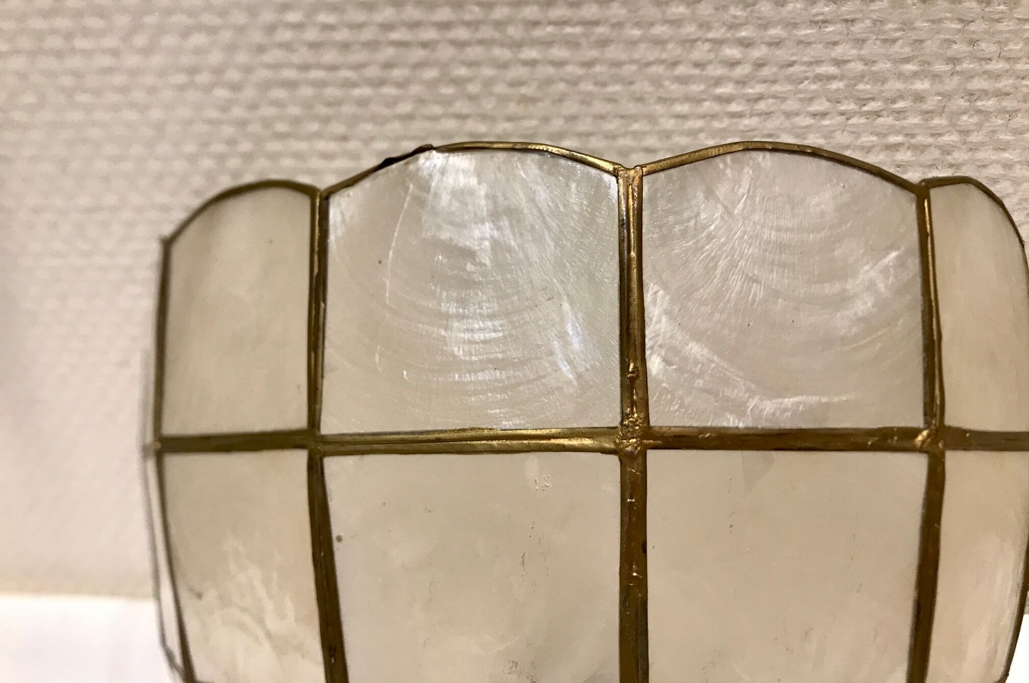 Pair of mother-of-pearl shell sconces