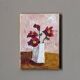 Acrylique sur toile, peinture contemporaine, nature morte au bouquet