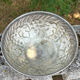 Large silver plated champagne cooler bowl on pedestal with grape