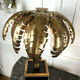Palm tree table lamp in gilded metal and base in glass plates style year 70