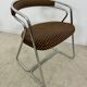 Set of 4 chrome tubular chairs Italian design from the 70s vintage fabric and metal