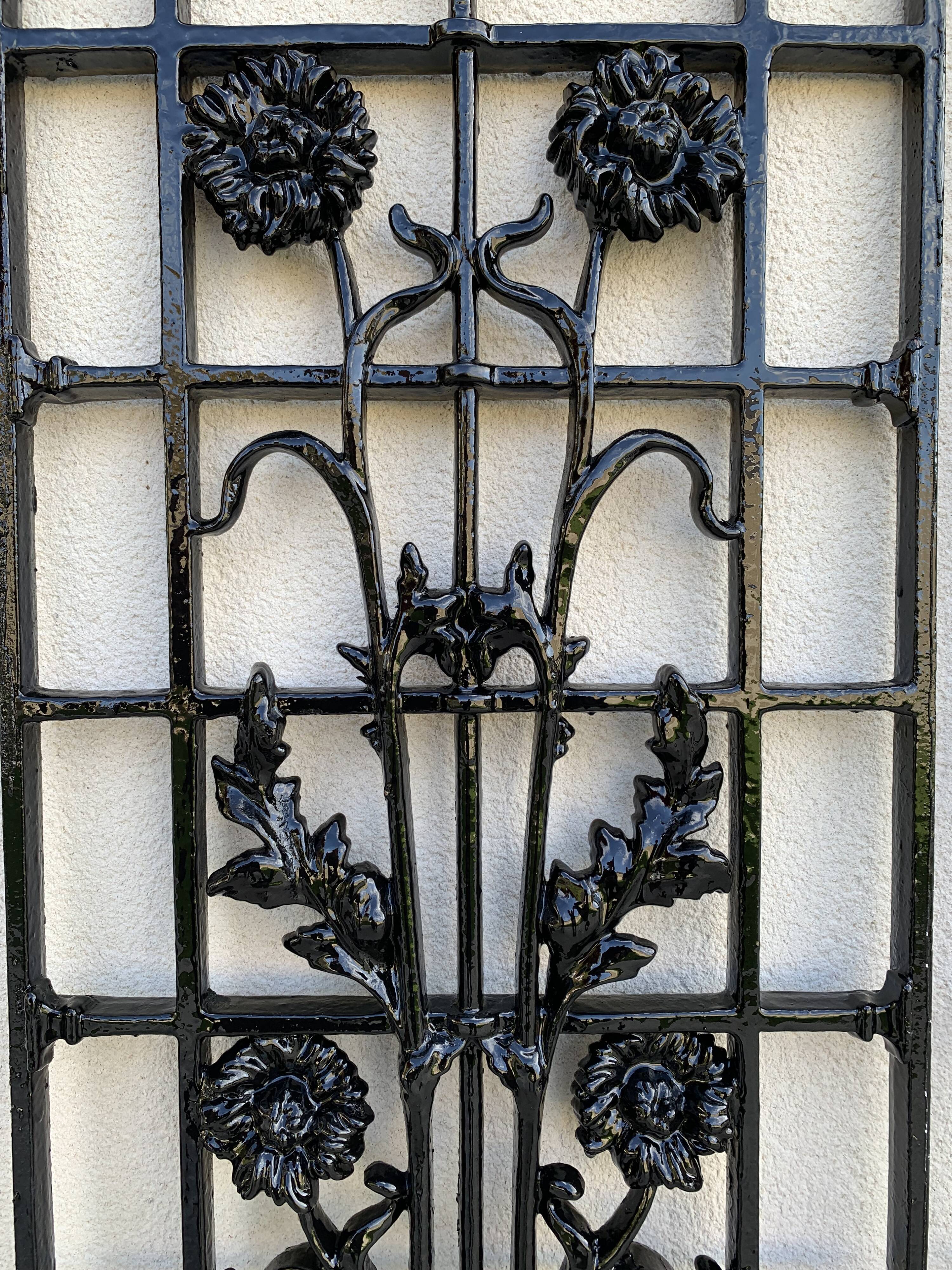 2 Art Nouveau / Art Deco grids art ironwork flower decoration
