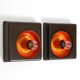Two beautiful original 1970s Space Age ceramic wall lamps