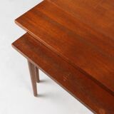 Set of 3 teak wood scandinavian nesting tables, Denmark, 1960s