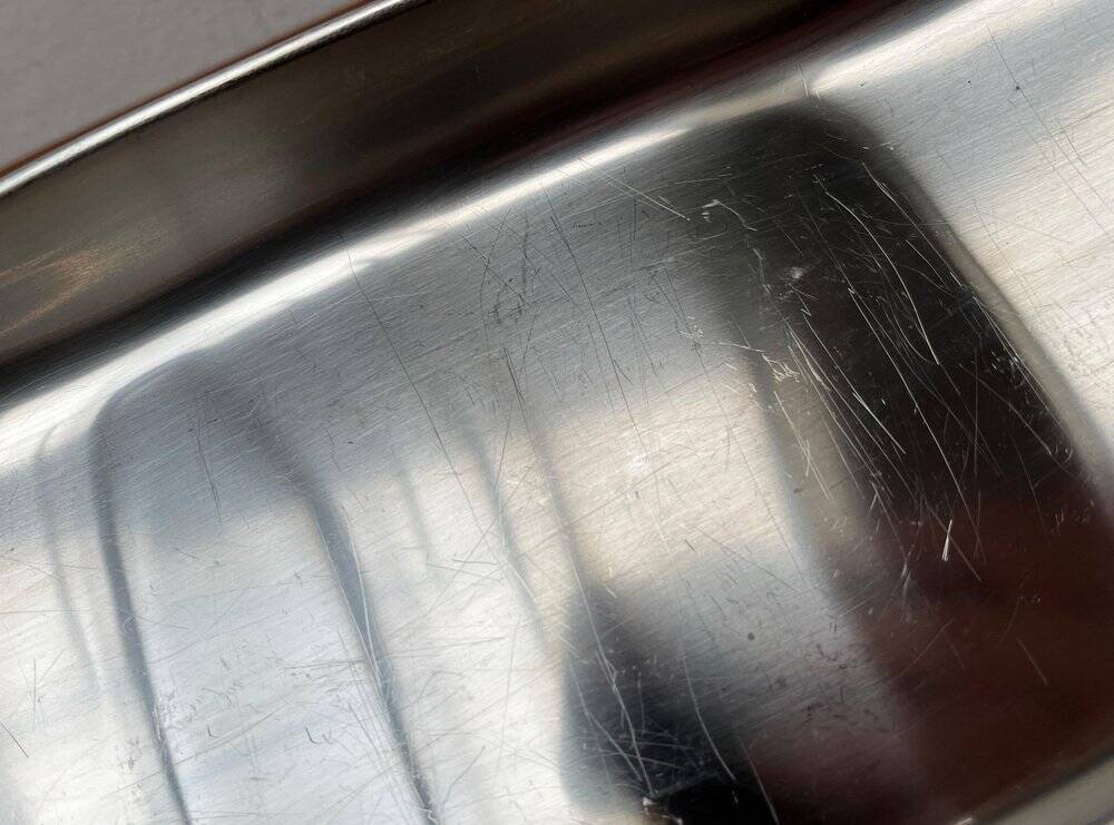 German Cromargan plate from the mid-century by WMF, 1960s.