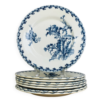 8 assiettes anciennes modèle Chardons par Gien