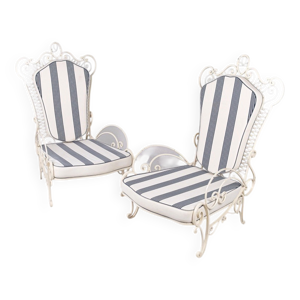 Paire de fauteuils en - jardin