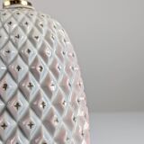 Pineapple Porcelain Table Lamp with Iridescent Glaze and Gold by Capodimont