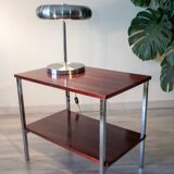 International Furniture side table, chrome and rosewood, 1970