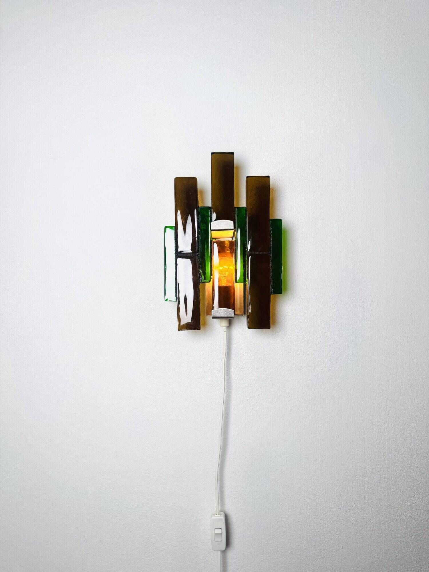 Sculptural Glass Wall Light By Svend Aage Holm-Sørensen For Holm-Sørensen & Co, Denmark 1960S