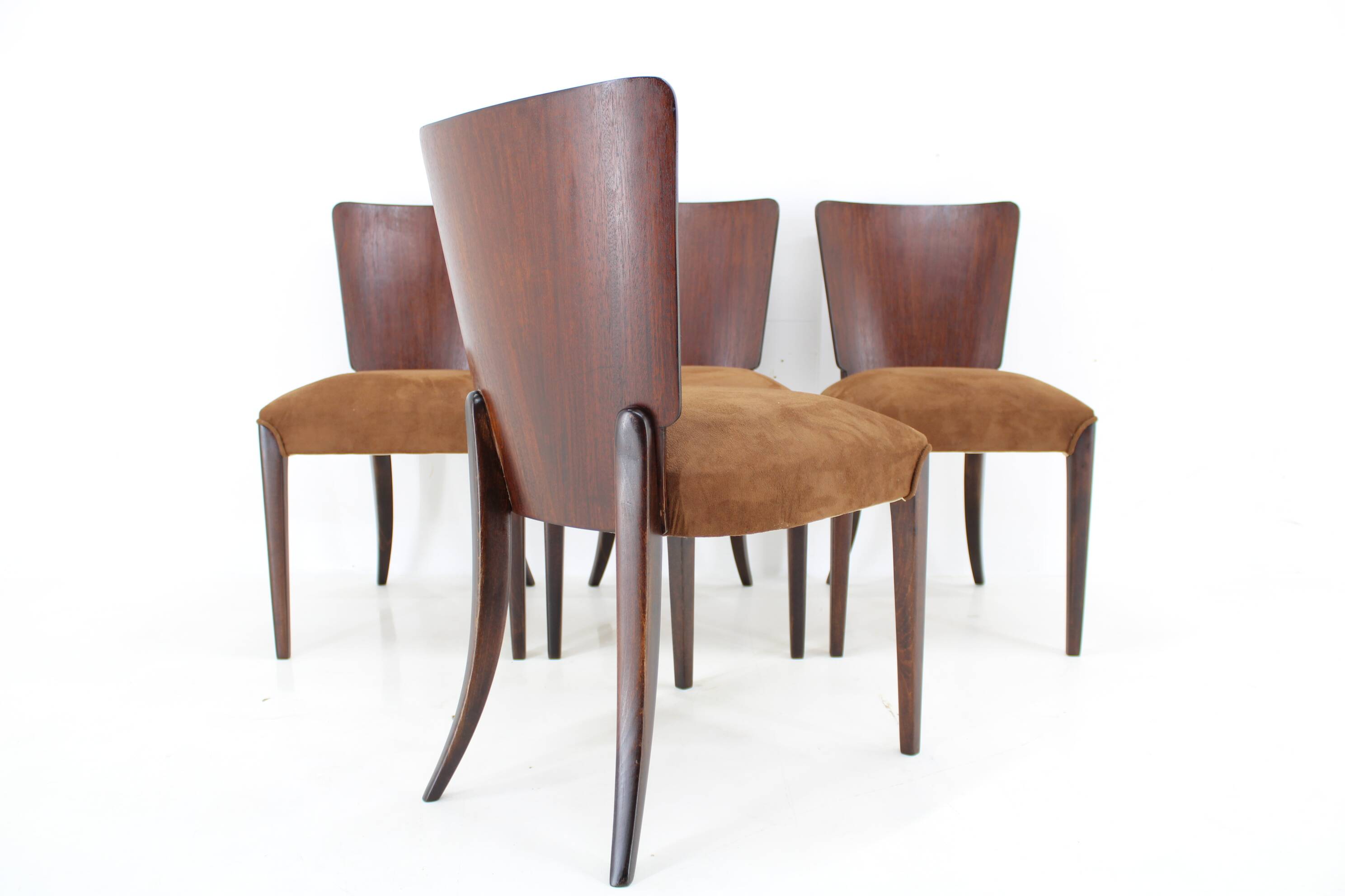 1950s  Jindrich Halabala Restored Dining Chairs H-214 for UP Závody, Set of 4