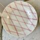 set of 4 hollow plates Badonviller pink rope pattern 30s