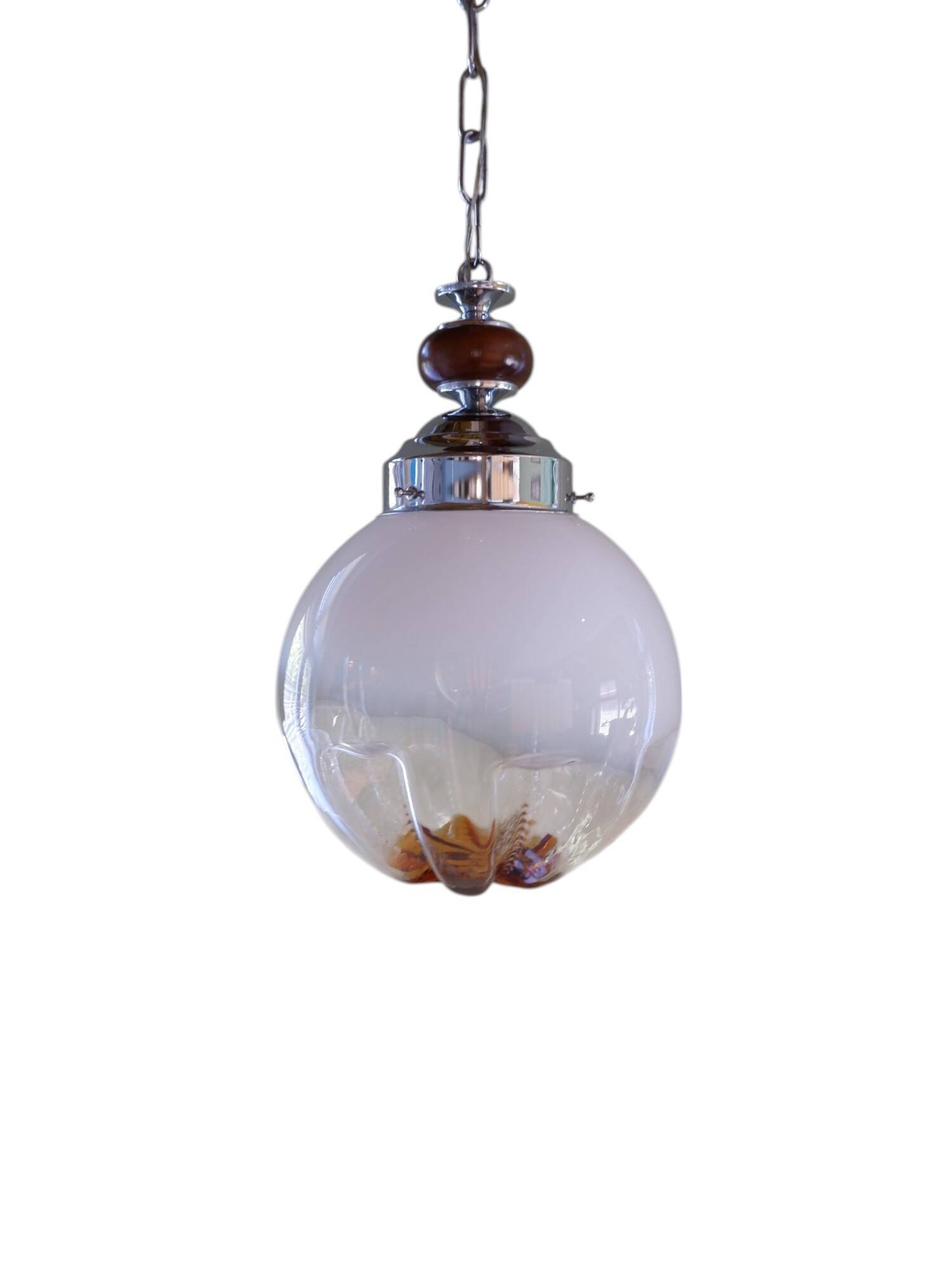 Murano glass hanging lamp by Mazzega, 1970s