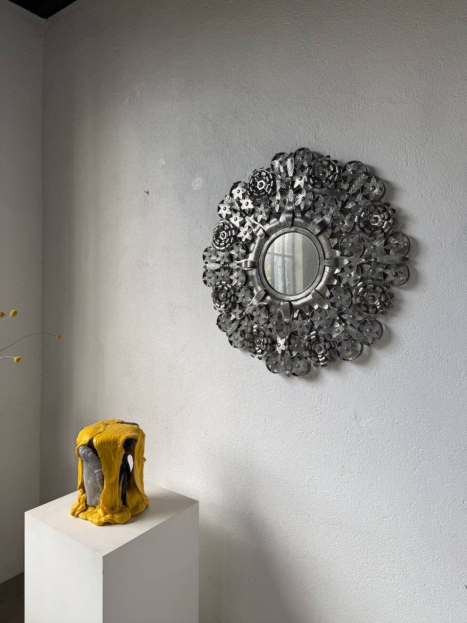 Vintage Mexican metal large mirror