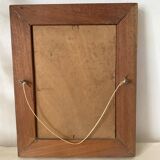 Old oil portrait on wood of a young woman