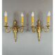 Pair of Gilt Bronze Wall Sconces, Louis XVI Style, 20th Century