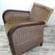Bench seat and armchair in old rattan