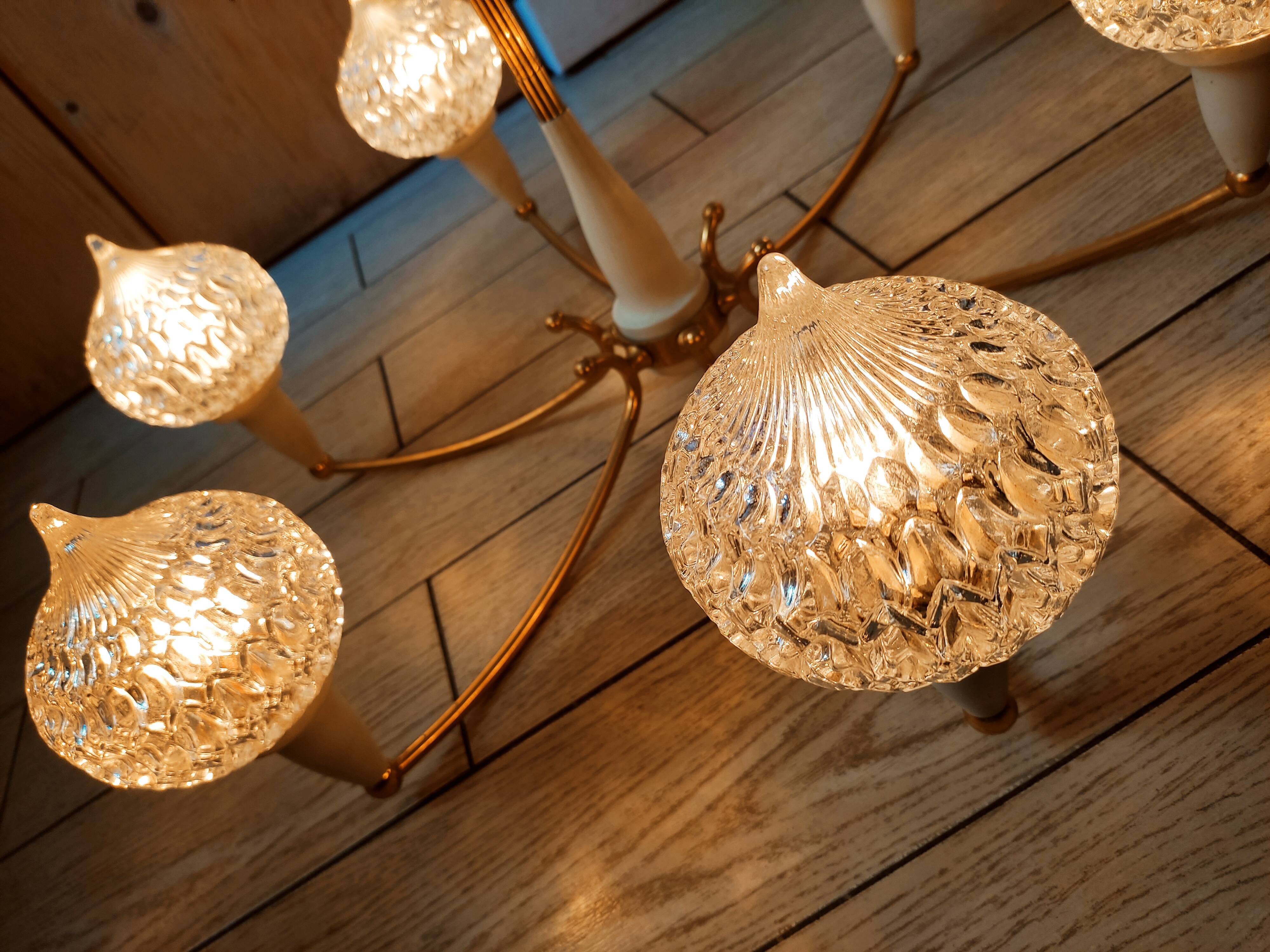 Star chandelier 50s Maison Arlus