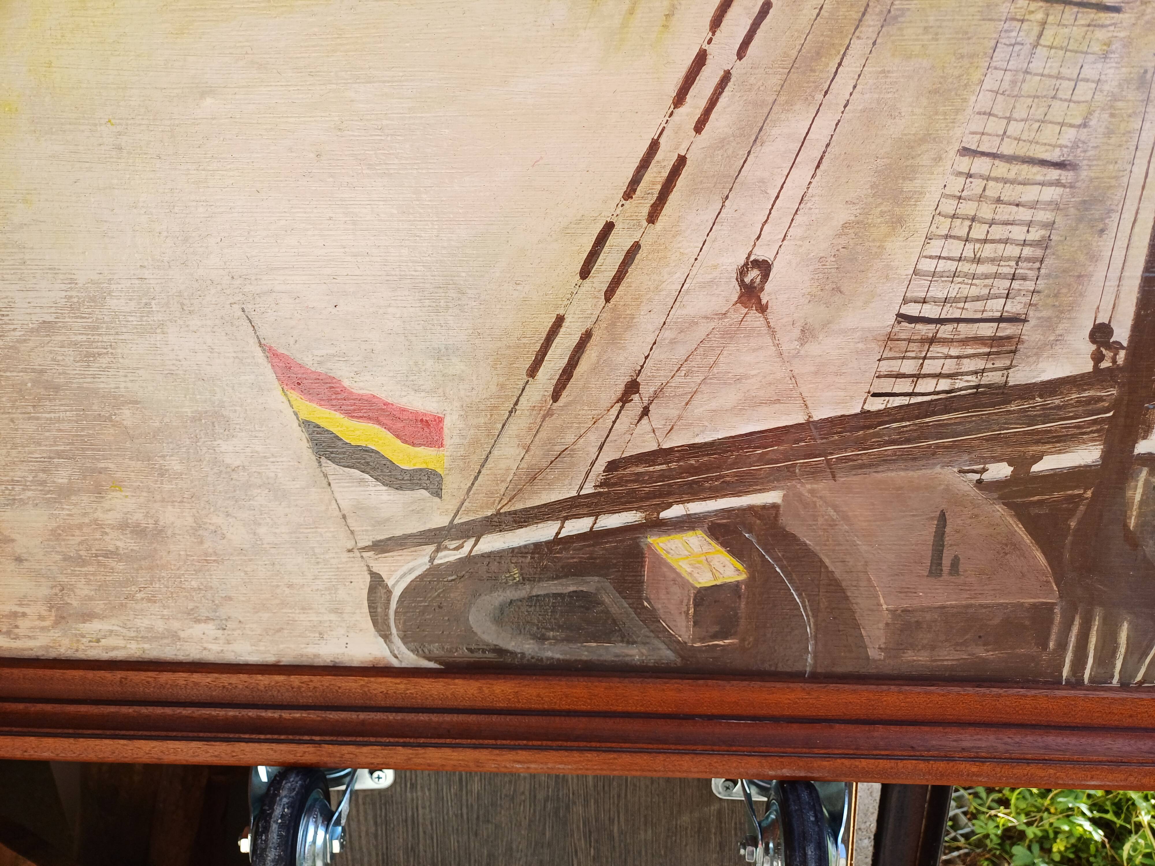 Oil on marine panel by henry sola