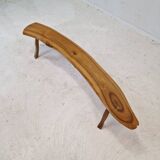 Banc en tronc d'arbre en bois, France 1960