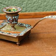 Cloisonne bronze hand candle holder, Napoleon III