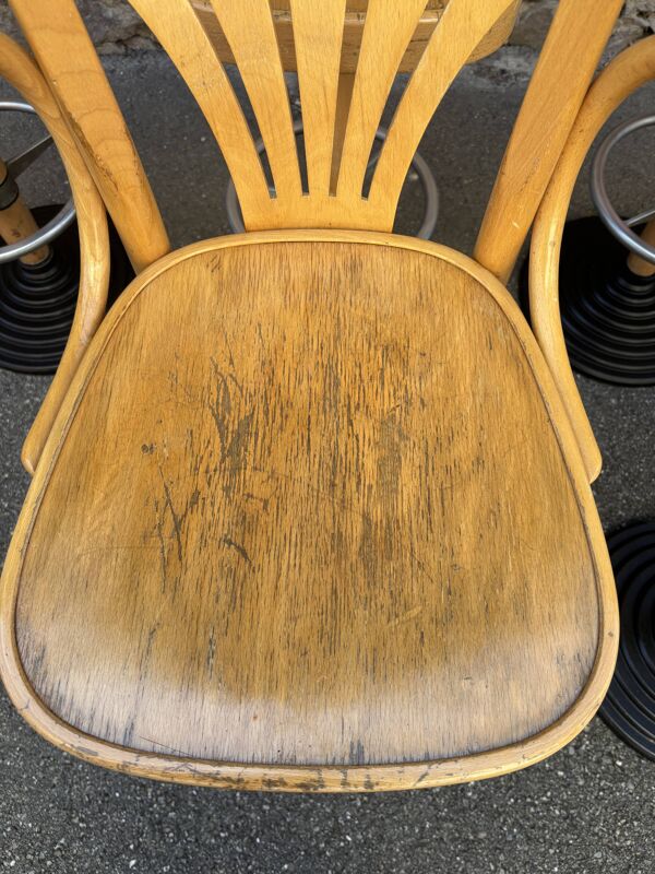 Lot de 6 tabourets de bar vintage pivotant restaurant Pub taverne bois Cour