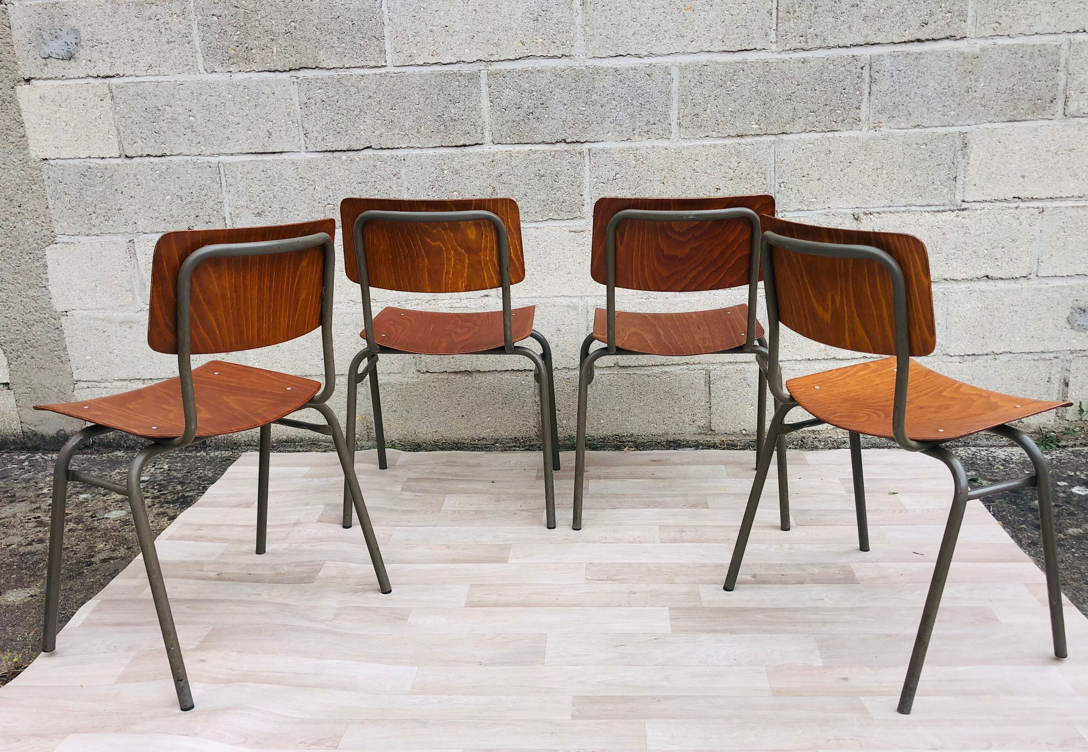 4 chairs Marko 60s gray base