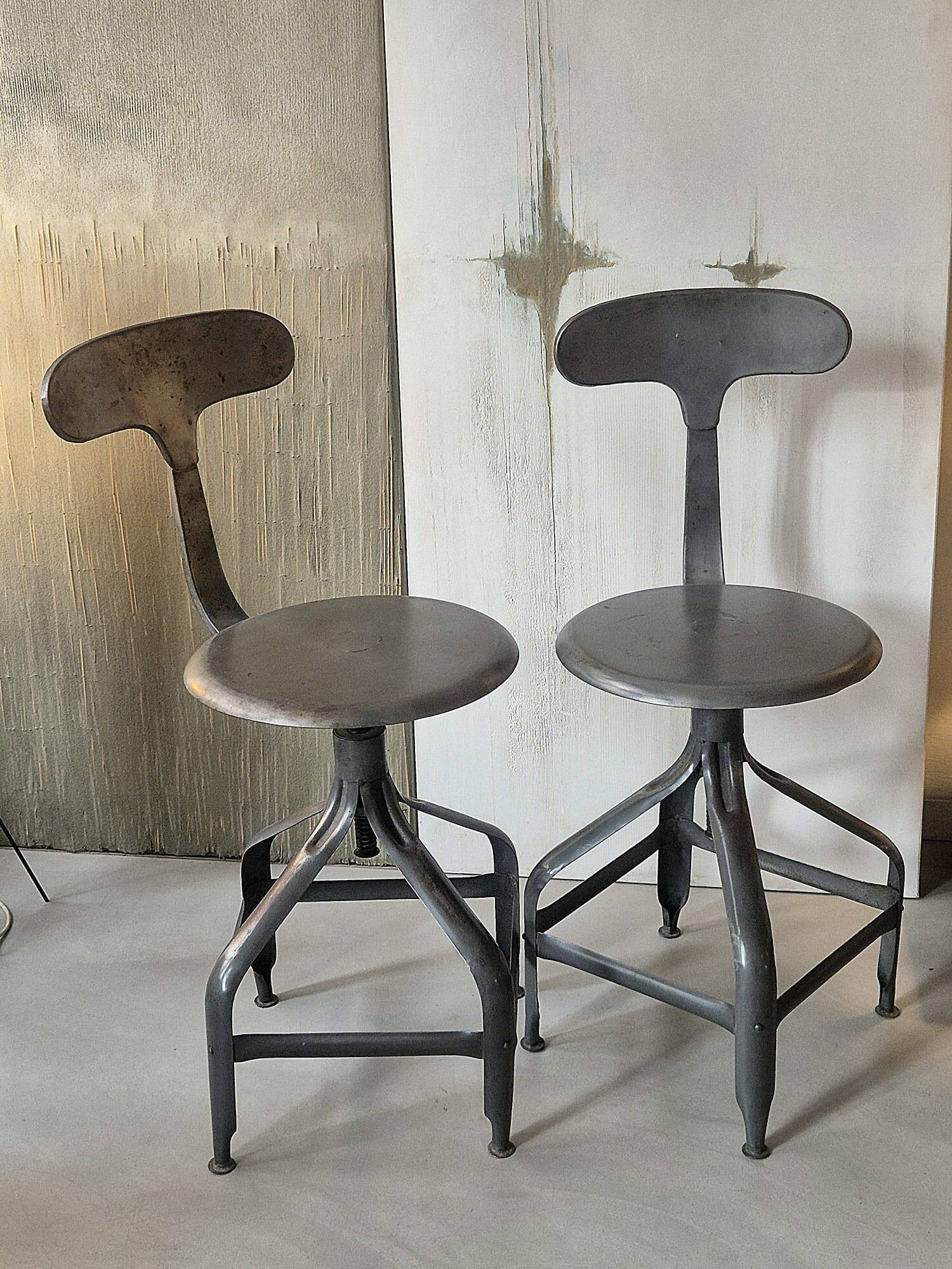 Vintage adjustable chairs/stools, Edition Nicolle, around 1960.
