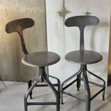 Vintage adjustable chairs/stools, Edition Nicolle, around 1960.