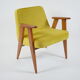 Resatored 366 armchair, designer J. Chierowski, 60s icon, yellow velvet