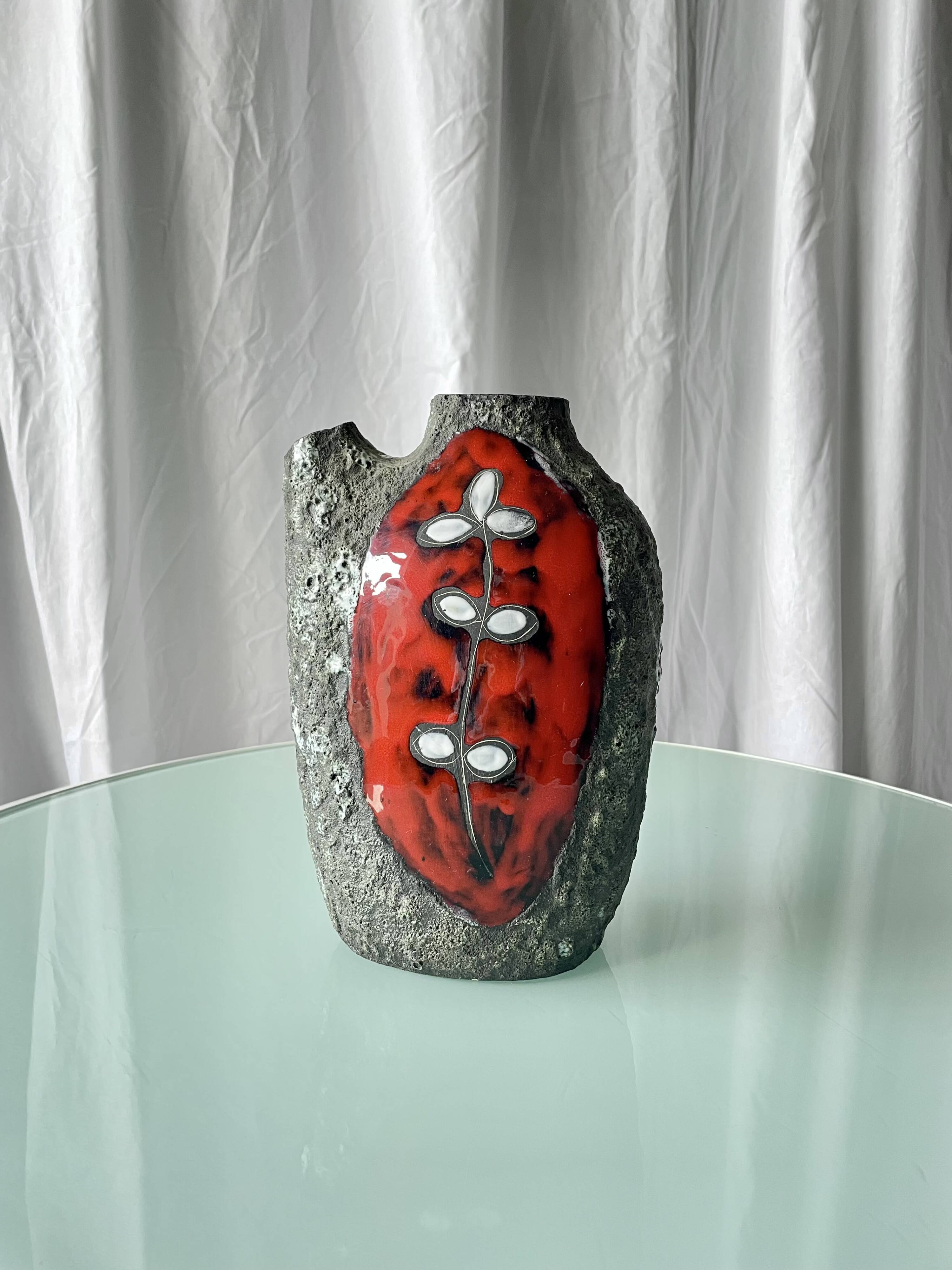 Mid Century Fat Lava 'Pugi' Vase
