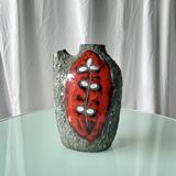 Mid Century Fat Lava 'Pugi' Vase