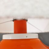 1970s Glass Table Lamp with Boucle Fabric Shade, Italy
