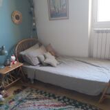 Vintage rattan basket bed 1 place