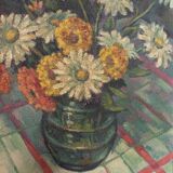 Tableau, nature morte, huile sur panneau signée