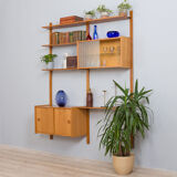 Scandinavian oak wall unit by Sven Andersen, Norway 1970s